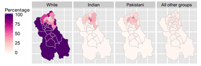 Blackburn with Darwen - ethnicity by ward